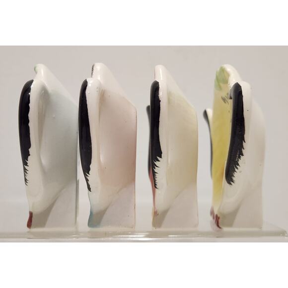 Vtg Tea Bag Holder Set "I Will Hold The Tea Bag" Anthropomorphic Fruit Orig. Tag - Picture 4 of 15